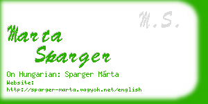 marta sparger business card